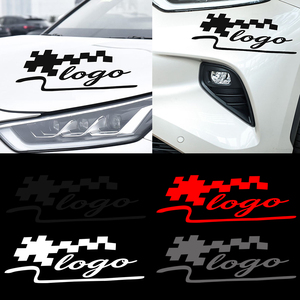 Pegatina Decorativa para Auto de 29*10cm, Diseño Deportivo a Cuadros, Ecológica, <span class=keywords><strong>Vinilo</strong></span> para Decoración de Capó y Faros Delanteros, Impermeable - Product Image 2