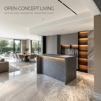 Meubles de cuisine de luxe sur mesure, personnalisation complète, îlot ouvert, rangement intelligent, directement de l'usine
