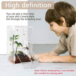 <span class=keywords><strong>Acrylic</strong></span> Jumping Spider Tarantula Enceinte 4 \ "X 4 \" X 8 \ "<span class=keywords><strong>Reptile</strong></span> Terrarium Insecte Petit Arbre Habitation Reptiles Présentoir - Product Image 2