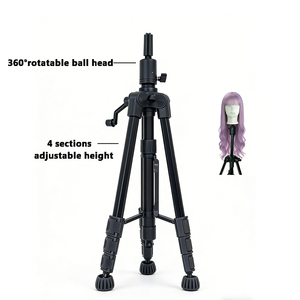Support trépied professionnel réglable en alliage d'aluminium pour perruques, hauteur 48 cm à 140 cm, support métallique pour présentation de perruques, trépied pour tête de <span class=keywords><strong>mannequin</strong></span> - Product Image 6