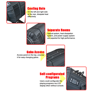 <span class=keywords><strong>Proyector</strong></span> Gobo LED Blanco de Aluminio de 300W IP65 DMX512 con Zoom y Función de Atenuación para Discotecas y Focos - Product Image 4