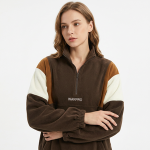 Unisex Vintage Solid Half <b>Zip</b> <b>Hooded</b> Fleece Sweatshirt 100% Cotton Pocket Soft Warm Regular Fit Winter Everyday Casual Outdoor - Product Image 4