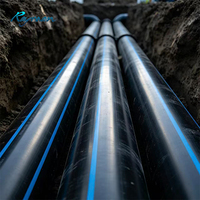 Tuyau flexible haute pression en PEHD DN180, durable, faible résistance à l'eau, pour système d'irrigation agricole par inondation, 100m