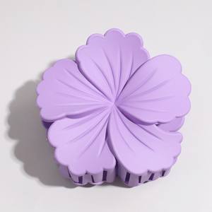 Pinzas de Pelo Minimalistas Antideslizantes de Plástico para Mujer, Diseño Floral Esmerilado con Estampado de Leopardo, Colores Sólidos, Accesorios para el Cabello - Product Image 5