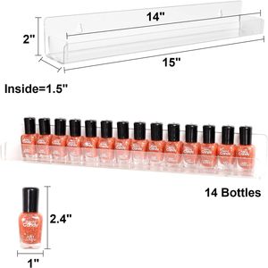Étagères flottantes en acrylique Nail Techs Présentoir mural transparent pour vernis à ongles en acrylique de 15 pouces - Product Image 2