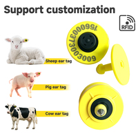 Étiquettes d'oreille RFID personnalisées 134,2 kHz avec puce EM4305 pour animaux, fournies pour l'élevage, étiquettes intelligentes pour fermes