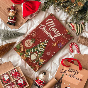 Serviettes de table de Noël motif bonhomme de neige style aquarelle, serviettes en papier jetables 3 plis pour fête de Noël 33*40cm - Product Image 4