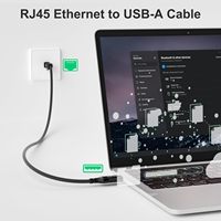 Câble adaptateur Ethernet LAN USB 3.0 tressé en aluminium vers RJ45 UTP FTP via Gigabit, compatible avec les ordinateurs portables, PC, commutateurs et routeurs