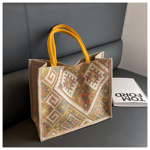 Borsa a Tracolla in Tela Grande Capacità Nuova Moda Etnica Stile Retrò Europeo Americano Borsa Tote Quotidiana per Studenti - Product Image 5