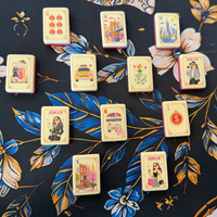 Ensemble de Mahjong Américain Personnalisé en Acrylique Rose, Design Lifestyle New York City, pour la Vente au Détail, la Vente en Gros, OEM, ODM et Cadeaux de Fêtes