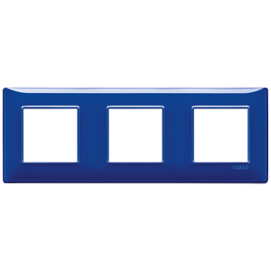 Vimar Reflex Sapphire <b>Plate</b> 3 Gang Wall <b>Switch</b> Cover Blue - Product Image 1