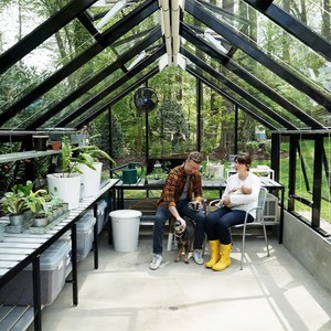 Sang trọng tùy chỉnh được xây dựng khung kim loại Vườn Nhà Kính Ngoài Trời Màu Xanh Lá Cây - Product Image 5