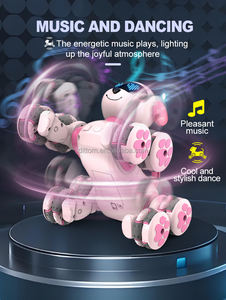 <span class=keywords><strong>2</strong></span>.4G Controle Remoto 8-Wheel Dog Robótico Inteligente Interativo Programação Pet Robot Toy com Canto & Dança - Product Image 3