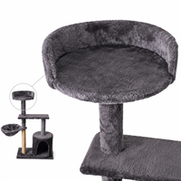 Arbre à chat multi-niveaux avec hamac en peluche extra-haute, rampe à griffer et condo, directement de l'usine
