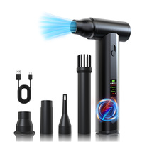 Ventilateur haute puissance 125000 tr/min, souffleur d'air portatif à très grande capacité 2000 mAh*4 pour le dépoussiérage de l'intérieur des voitures