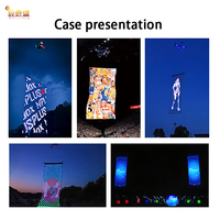 P20 P15 Şeffaf Katlanabilir Uçan LED Ekran, Drone Sihirli Halı Ekranlı LED Film Ekranı, Dış Mekan Promosyon Reklamcılığı için