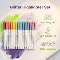 Ensemble de marqueurs surligneurs brillants, stylos scintillants métalliques pour scrapbooking, fabrication de cartes DIY, fournitures artistiques esthétiques pour l'école