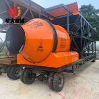 Centrale à béton portable YHZM50, malaxeur à tambour JZM1000, PLD1200-3, 50m3/h, électrique, pour routes et ponts