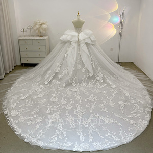 Princess Wedding Ball Gown Lsjj09 Appliques Beaded <b>Sequined</b> Tiered Floor-Length Bohemian Style Natural Embroidered Floral Print - Product Image 2
