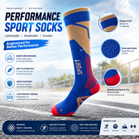 Chaussettes de football athlétiques en maille tricotée avec zones ventilées, soutien de la voûte plantaire, orteil et talon renforcés, pour sports de plein air