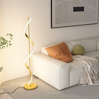 Lampe d'angle LED minimaliste créative à ligne ondulée, lampe de sol spirale tendance, intensité variable, CRI 90, 2700K, blanc chaud doux