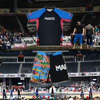 Conjunto de Ropa de Artes Marciales para Hombre, Rashguard y Pantalones Cortos de MMA y Karate, Servicio OEM al por Mayor 2026, Personalizado, Spandex/Poliéster, Impresión Digital
