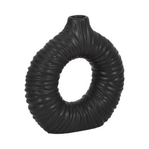 Vaso in Ceramica a Forma di Anello Aperto, Decorazione Scultorea per la Casa, Vaso per Fiori con Texture Radiante per Soggiorno - Product Image 3