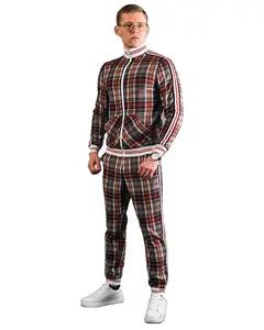 Ropa Deportiva Para Hombre Hombre Gym Men'S Tracksuit Spring Autumn Fashion Plaid Tracksuit Casual Two Piece Set