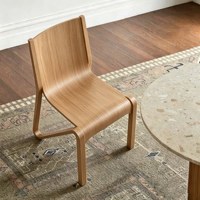 Chaise de salle à manger empilable en bois massif, design moderne et épuré, style Wabi-sabi, pour salon de thé et café