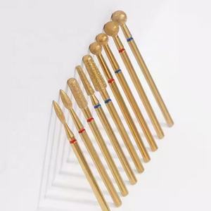 Altın kaplama tırnak manikür temiz Bit döner matkap elektrikli dosya manikür güzellik salonu için elmas tırnak süsü matkap uçları - Product Image 5