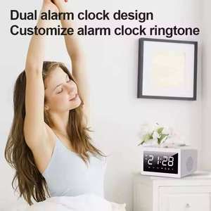Multi functional Alarm <b>Clock</b> Speaker 15W Fast Wireless Charging <b>LED</b> Display FM Radio TF AUX MP3 Player Desktop HIFI Sound - Product Image 6