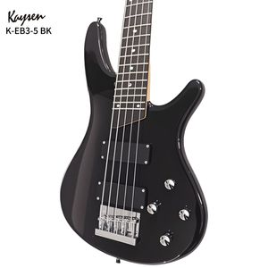 Maßgefertigte <span class=keywords><strong>5</strong></span>-Saiten H-H Saiteninstrumente 24 Bünde Hochwertige Schwarze Elektrische Bassgitarre - Product Image 3