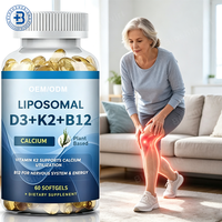 Capsules de Vitamine D3 et K2 Liposomales OEM, Complément Alimentaire pour la Santé Cardiaque, Soutien Immunitaire, Calcium, Vitamine D3 K2 B12, Capsules Molles