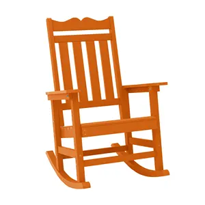 Hot Selling Outdoor Garden Plastic Wood HIPS Waterproof UV-proof Durable Adirondack Rocking Chair Outdoor Furniture