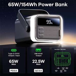 Banque d'<span class=keywords><strong>alimentation</strong></span> Remax FP-3 40000mAh, charge rapide 65W, éclairage LED coloré, avec poignée <span class=keywords><strong>portable</strong></span> pour les aventures en plein air - Product Image 3