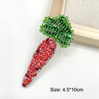 Patchs brodés de fruits en strass faits à la main PH150, appliques à coudre, vêtements, raisins perlés, pastèque, cerise, patch pour vêtements