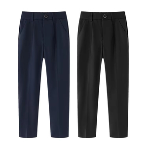 Custom Fashion New Casual Unisex Children High <strong>School</strong> Suit Pants Spring Autumn <strong>School</strong> <strong>Navy</strong> <strong>Blue</strong> Black Cotton <strong>Trousers</strong> - Product Image 2