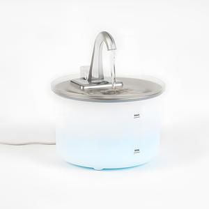 Fontaine à eau pour animaux de compagnie, forme cylindrique, avec lumière et design détachable, modèle électrique blanc FT100 - Product Image 1