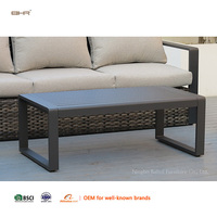 Ensemble de salon de jardin en rotin tressé BHR moderne, résistant aux intempéries, 5 places, avec fauteuil