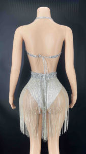 Robe de soirée sexy en cristal de <span class=keywords><strong>grande</strong></span> <span class=keywords><strong>taille</strong></span> pour femmes, Ropa De Lujo Para Mujer, filles en mini-jupe, chaîne de luxe, robe de fête sexy, robe d'anniversaire - Product Image 4