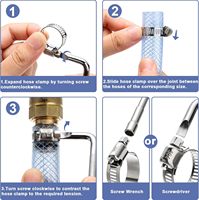 Assortiment de colliers de serrage pour tuyaux, kit de 180 colliers de serrage en acier inoxydable de 1/4 " à 2" (6-51 mm), colliers de serrage à vis sans fin