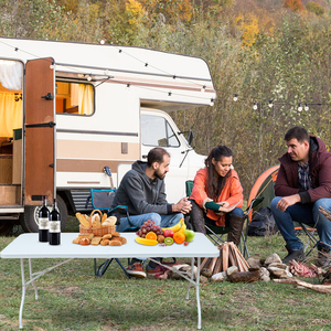 <b>Foldable</b> <b>Plastic</b> <b>Table</b>, Portable Heavy Duty <b>Table</b> for Camping, Picnic & Party, Multiple Sizes Available, White - Product Image 4