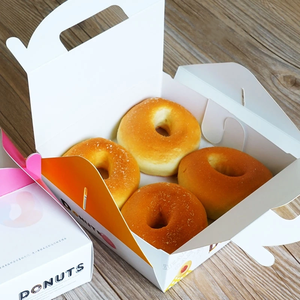 Caja a dos aguas personalizada para comida caliente, pollo frito, donas, dulces y postres, embalaje para llevar con asa para panadería o uso de comida rápida - Product Image 3