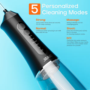 Vente directe usine – <span class=keywords><strong>Hydropulseur</strong></span> dentaire électrique portable à impulsions haute fréquence pour le nettoyage des dents, 300 ml, mode DIY, irrigateur buccal - Product Image 4