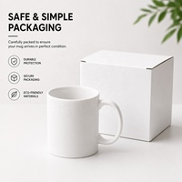 Tasse en céramique blanche vierge en porcelaine, personnalisable avec logo, écologique, pour sublimation, idéale comme cadeau promotionnel pour la maison, l'hôtel ou le bureau, pour le lait ou le café