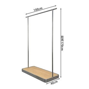 Espositore per Abbigliamento Autoportante in Acciaio Inox, Stand Orizzontale con Ganci per Negozi al Dettaglio - Product Image 6