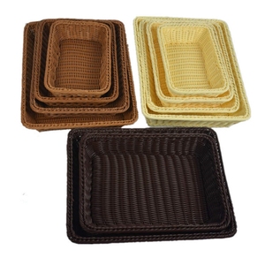 슈퍼마켓 과일 수제 짠 등나무 플라스틱 바구니 디스플레이 보관 바구니 베이커리 빵 - Product Image 6