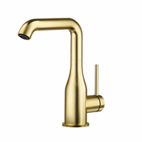 Robinet de lavabo en laiton de style allemand, monocommande, à poser sur le comptoir, avec eau chaude et froide, pour appartement et projets résidentiels