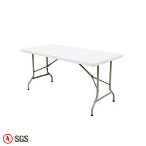 Table pliante en plastique blanche de 6 pieds à prix bon marché Table pliante d'hôtel extérieur portable pour fête de mariage - Product Image 1