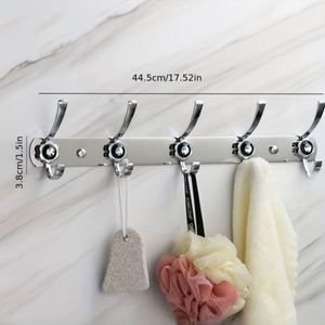 Multifunctional Stainless Steel Eco-Friendly Wall Mounted Row <b>Hooks</b> <b>Towel</b> <b>Hooks</b> Clothes Bathroom Kitchen Seamless Nail-Free Coat - Product Image 6